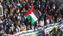 سياسة/تضامن مغربي مع فلسطين/(فاضل سنة/فرانس برس)