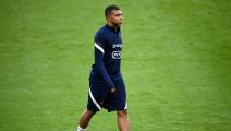 France's forward Kylian Mbappe attends a training session at the Stade de France in Saint-Denis, outside Paris, on September 7, 2020, on the eve of the UEFA Nations League Group 3 football match against Croatia. (Photo by FRANCK FIFE / AFP) (Photo by FRANCK FIFE/AFP via Getty Images)
