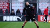 Getty-Zlatan Ibrahimovic of Ac Milan  during warm up before the...