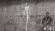 منحوتة رجل يمشي في محترف الفنان (موقع مؤسسة جياكوميتي)