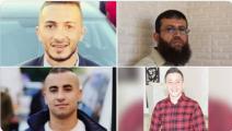 أربعة من الأسرى الفلسطينيين المضربين عن الطعام (تويتر)