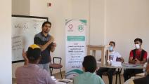 خلال تدريب الشباب الصم في غزة (قطر الخيرية)