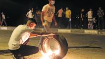 مواجهات ليلية مع الجيش الإسرائيلي في حوارة جنوب مدينة نابلس (جعفر اشتية/فرانس برس)