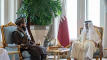أمير قطر/وزير الدفاع في حكومة طالبان الملا محمد يعقوب مجاهد/الديوان الأميري