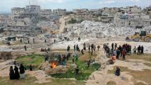 الدمار الناتج عن الزلازل في حارم السورية (عمر حاج قدور/فرانس برس)