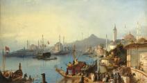 لوحة للفنان البلجيكي جاكوب جاكوبس (1812- 1879) تمثل وصول السلطان عبد المجيد إلى "مسجد النصرتية" بإسطنبول، 1842 (Getty)