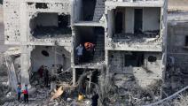 من غارة إسرائيلية على أحد المباني في غزة، 20 تشرين الثاني/ نوفمبر (Getty)