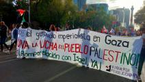من مظاهرة في العاصمة المكسيكية، تضامناً مع فلسطين، الشهر الفائت (فيسبوك)