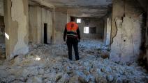 	 قسم الأرشيف في بلدية غزة بعد تدميره في نوفمبر الماضي (عمر القطاع/ فرانس برس)