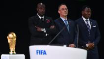 President of the Royal Moroccan Football Federation Fouzi Lekjaa (C) attends the presentation of the Morocco 2026 bid during the 68th FIFA Congress at the Expocentre in Moscow on June 13, 2018. (Photo by Mladen ANTONOV / AFP) (Photo credit should read MLADEN ANTONOV/AFP via Getty Images)