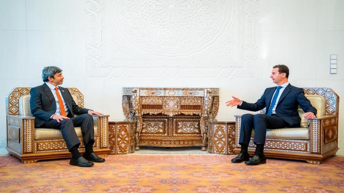بشار الأسد يلتقي وزير الخارجية الإماراتي آل نهيان/ الأناضول