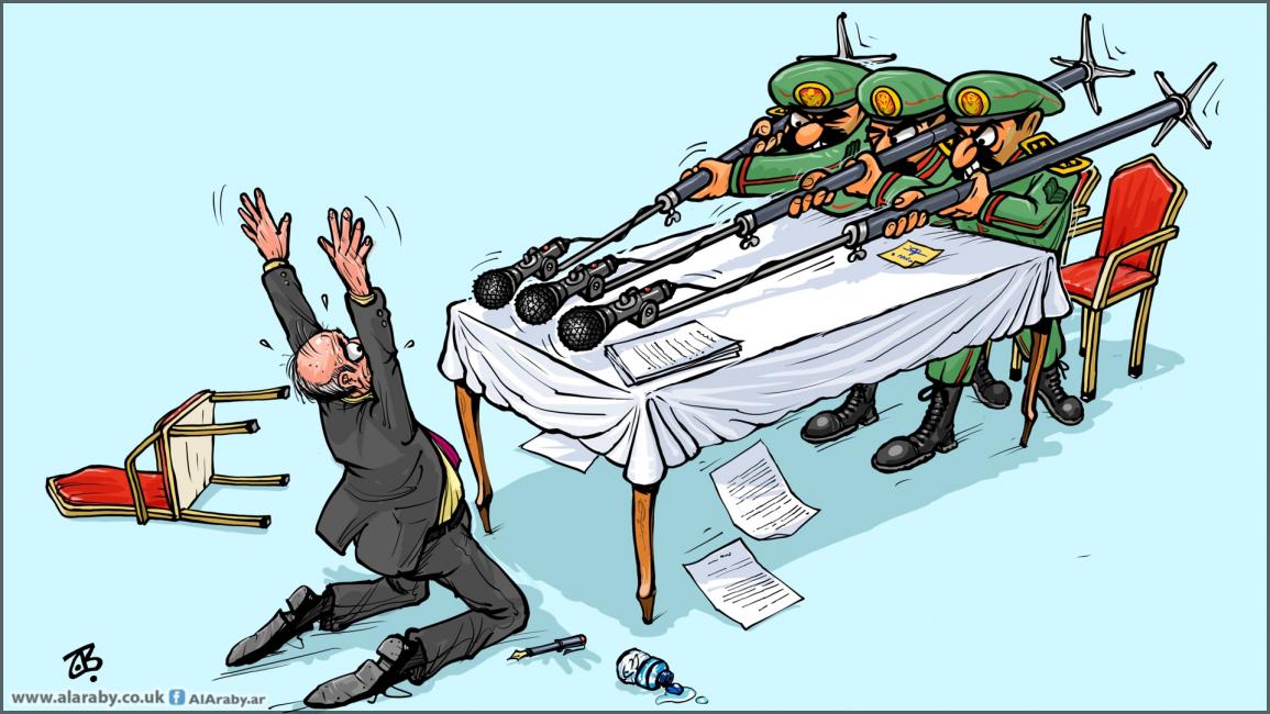 كاريكاتير حوار مع الانقلاب / حجاج