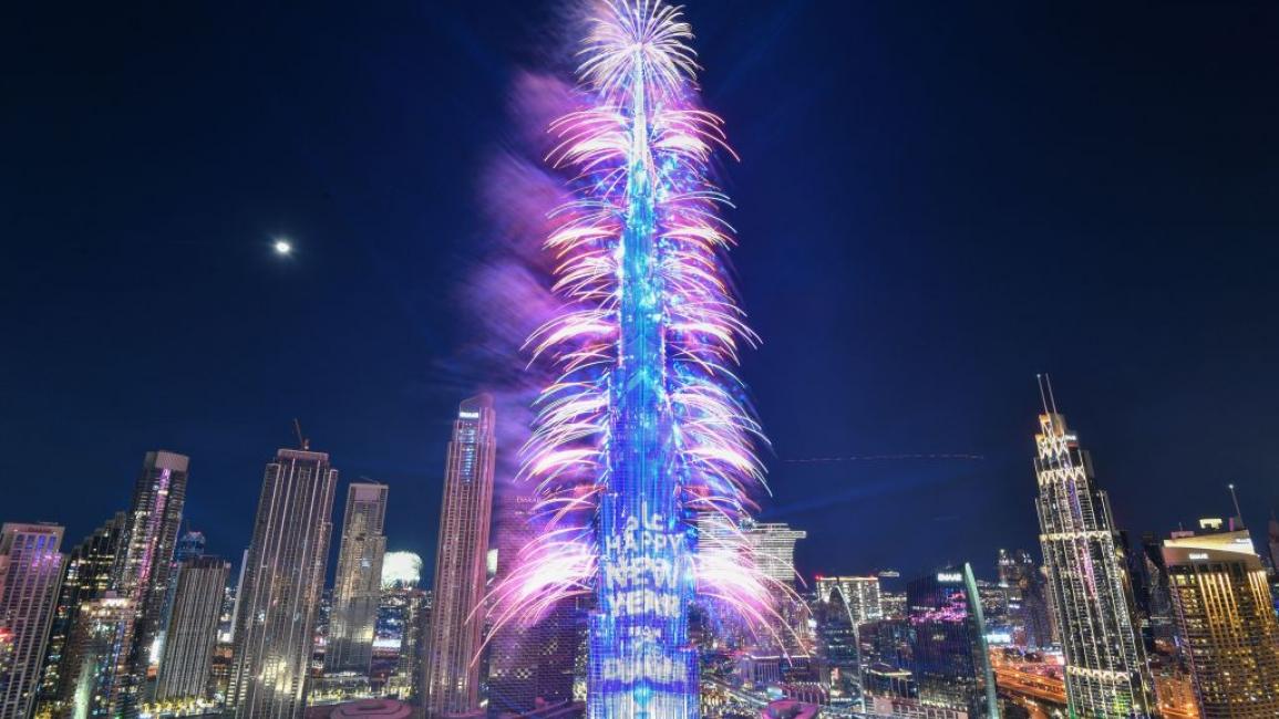 جانب من احتفالات دبي بالعام الجديد (ريان لين/فرانس)