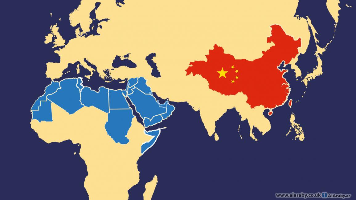 خريطة الصين (وعليها علم الصين) وخريطة الوطني العربي 2