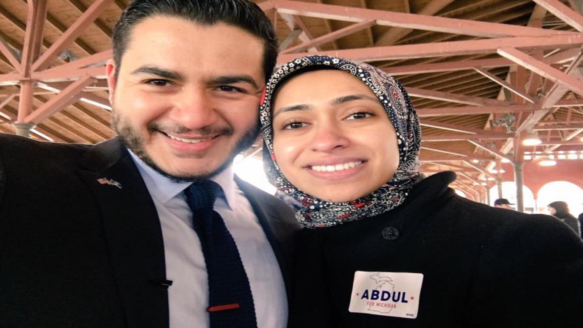 عبد الرحمن وزوجته خلال حملة ترشحه كحاكم لميشيغان (فيسبوك)