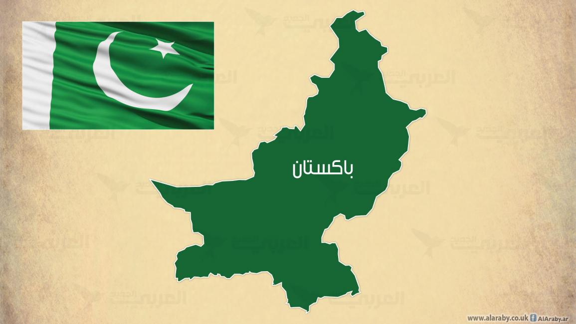 خريطة لباكستان مع العلم