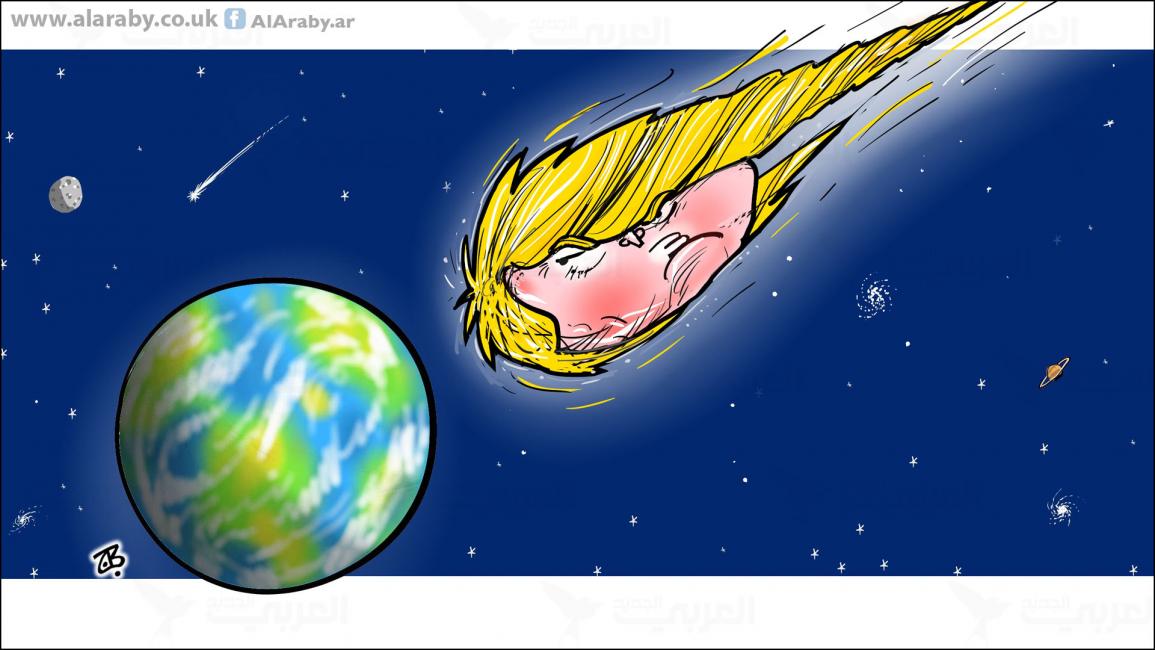 كاريكاتير تقدم ترامب / حجاج