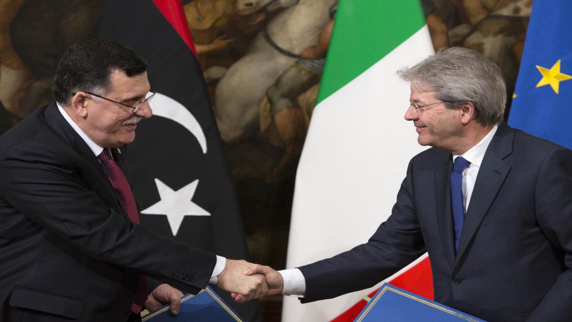 ليبيا/سياسة/السراج وباولو جنتليوني/(ريكاردو دو لوكا/الأناضول)
