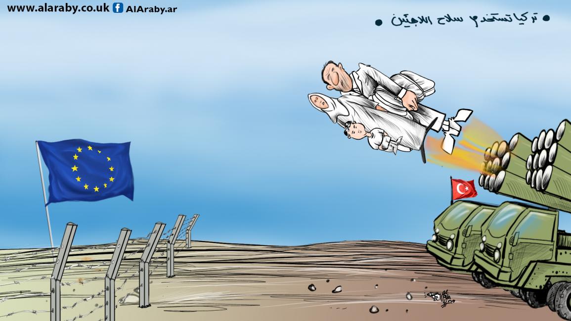 كاريكاتير تركيا واللاجئين / حمرة