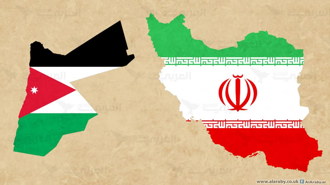 خريطة الأردن وإيران