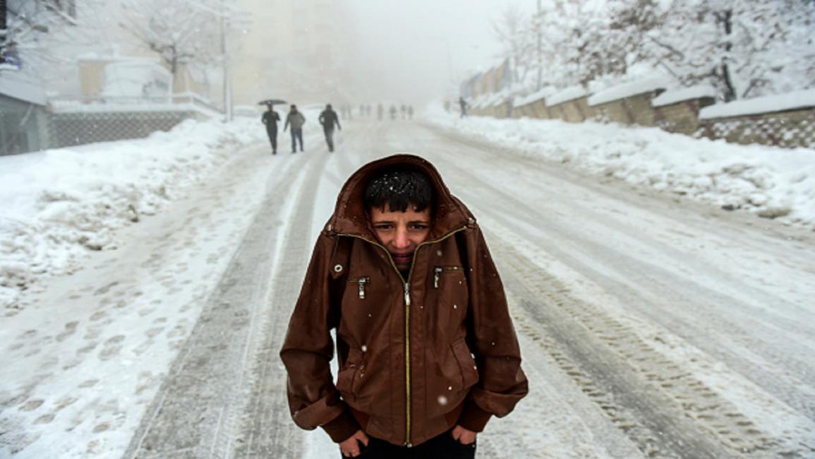 الثلج يحاصر الاجئين في لبنان