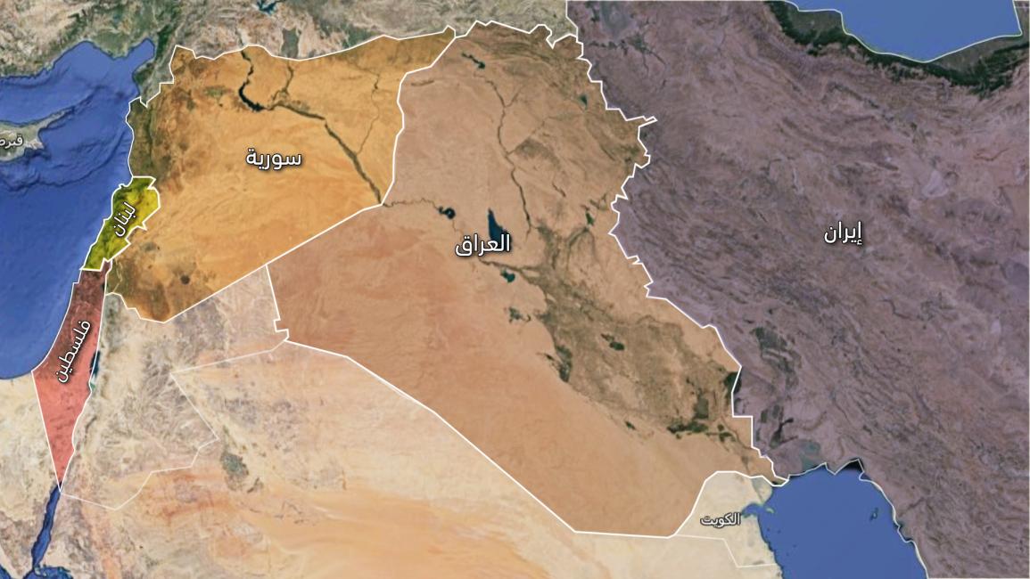خريطة إيران وسورية 