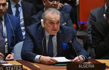 مندوب الجزائر في مجلس الأمن الدولي، نيويورك 25 مارس 2024 (Getty)