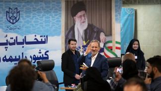 جهانغيري خلال ترشحه للانتخابات الرئاسية الإيرانية، 3- 6-2024 (Getty)