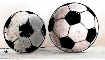 كاريكاتير كرة القدم والحروب / حجاج 