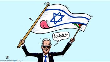 كاريكاتير حل الدولتين بايدن / حجاج