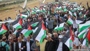 مسيرة الأعلام الفلسطينية على حدود غزة (عبد الحكيم أبو رياش)