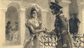 مشهد من رواية "بطل من هذا الزمان" في رسم لميخائيل فروبيل، 1891 (Getty)