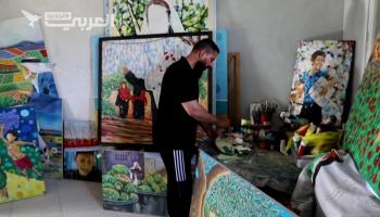 في اليوم العالمي للاجئين.. رسام فلسطيني يوثّق محنة اللجوء برسوماته