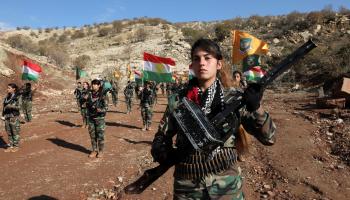مقاتلات كرديات إيرانيات معارضات بكردستان، ديسمبر الماضي (سافين حامد/فرانس برس)