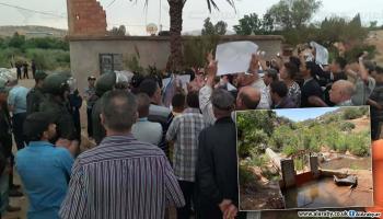 احتجاج حقوقيين ومزارعين على سرقة مياه وادي شبوكة 