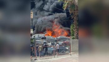 حرق مستودع تجاري في أبو ديس شقي القدس (منصة إكس)