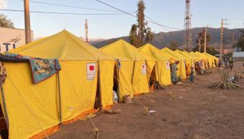 مخيم إيواء متضررين من زلزال المغرب في سبتمبر 2023 (سعيد الشريف/ الأناضول)