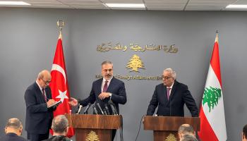 وزير الخارجية التركي هاكان فيدان في بيروت-سيباستيان روكانديو/رويترز