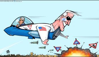 كاريكاتير جو بايدن شريك نتنياهو / حجاج