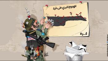 كاريكاتير الهجوم البري على غزة / نجم