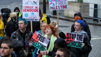 تظاهرة في لندن ضد حملة الإبادة الإسرائيلية على غزة  (getty)