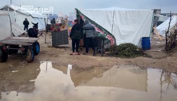 المطر يزيد عذابات النازحين الفلسطينيين