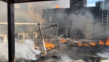 حريق في مجمع دير اللاتين في غزة بعد قصف إسرائيلي (البطريركية اللاتينية - القدس) 