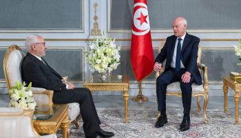 سعيّد والغنوشي، في قصر قرطاج، يناير 2020 (الرئاسة التونسية)