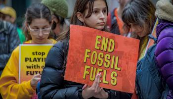 تحرك ضد الوقود الأحفوري في 27 فبراير 2024 (إيريك ماكغريغور/ Getty)