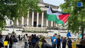 طلاب جامعة كلية لندن يعتصمون لليوم الثاني على التوالي نصرة لغزة