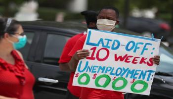 احتجاج على تفاقم البطالة في فلوريدا (Getty)