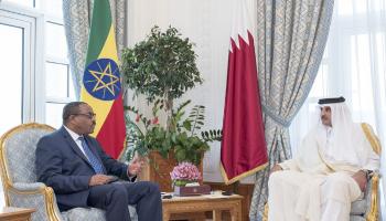 أمير قطر ورئيس إثيوبيا (Getty)