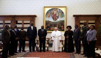 الفاتيكان/البابا فرنسيس/زعماء جنوب السودان/أليساندرا تارانتينو/فرانس برس