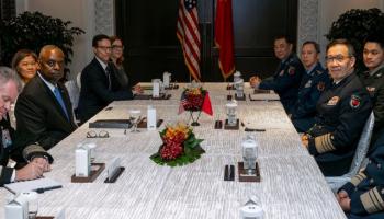 اجتماع وزيري دفاع الصين والولايات المتحدة بسنغافورة، 31 مايو- رويترز